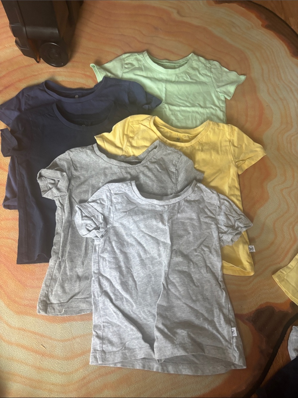 Kids 6-Pack Short Sleeve Tee Set - Yellow, Light Green, Navy, Gray